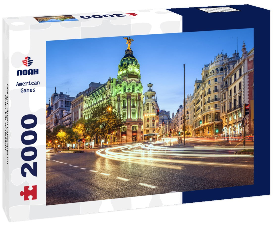 Madrid, Spain cityscape on Gran Via at twilight 2000pc Puzzle