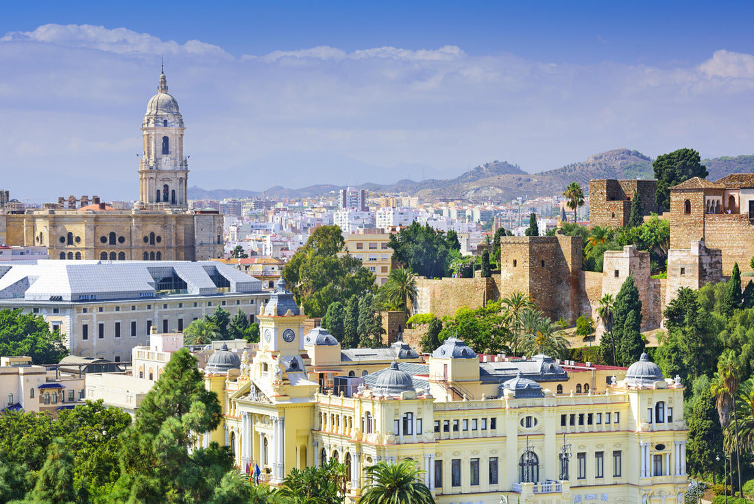 Malaga, Spain cityscape at the Cathedral, City Hall and Alcazaba citadel of Malaga 2000pc Puzzle