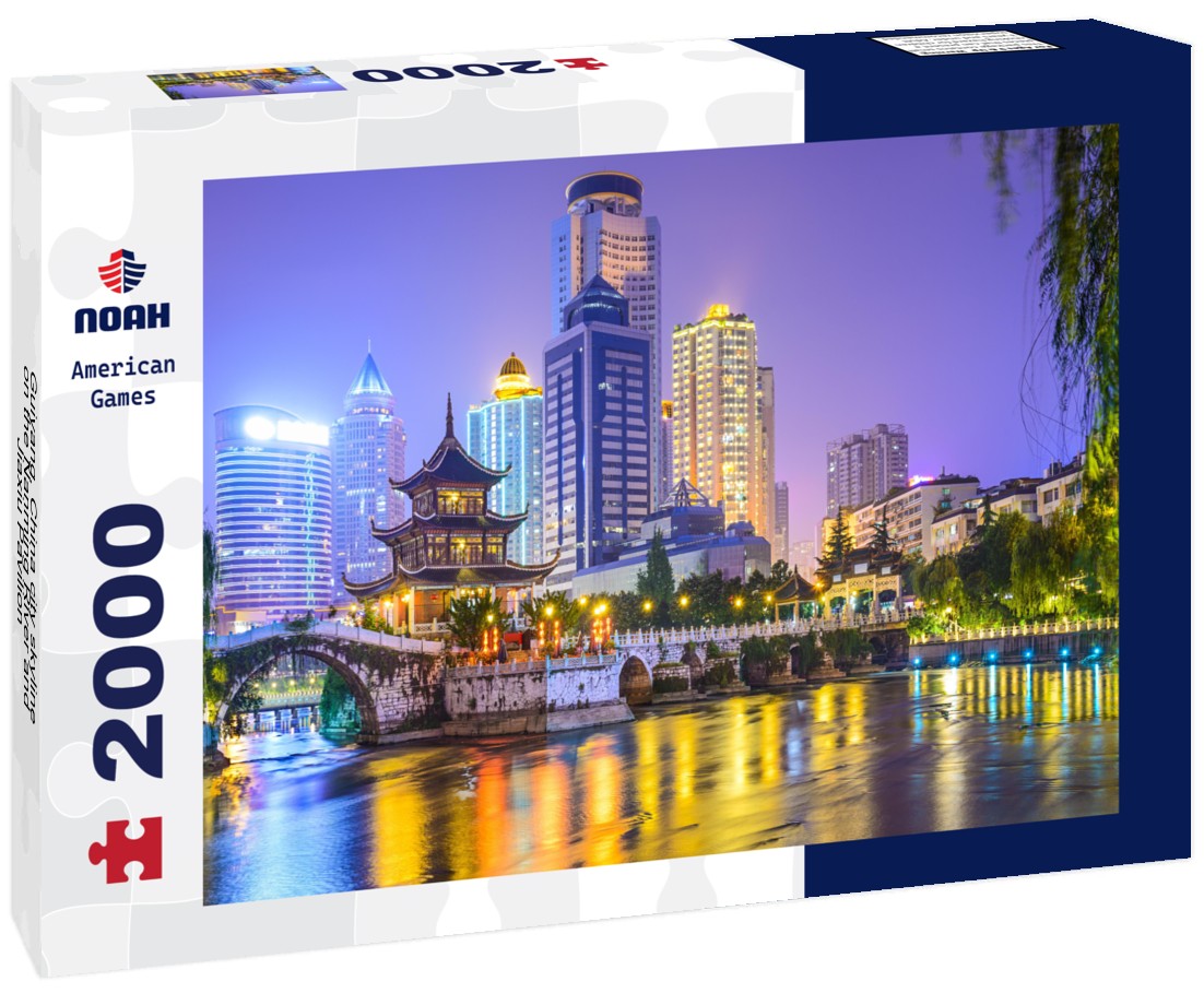 Guiyang, China city skyline on the Nanming River and Jiaxiu Pavilion 2000pc Puzzle