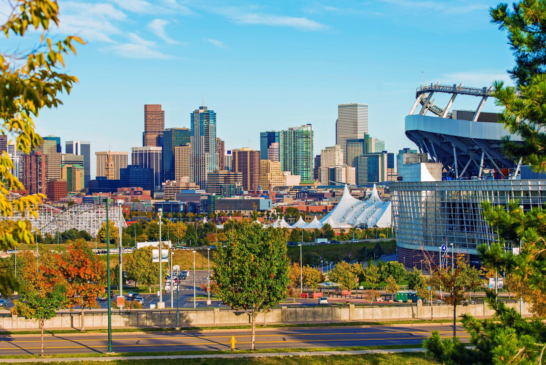 Noah Jigsaw Puzzle Denver Cityscape Colorado. Downtown Denver skyline and the Mile High Stadium. Colorado, United States 2000 pieces