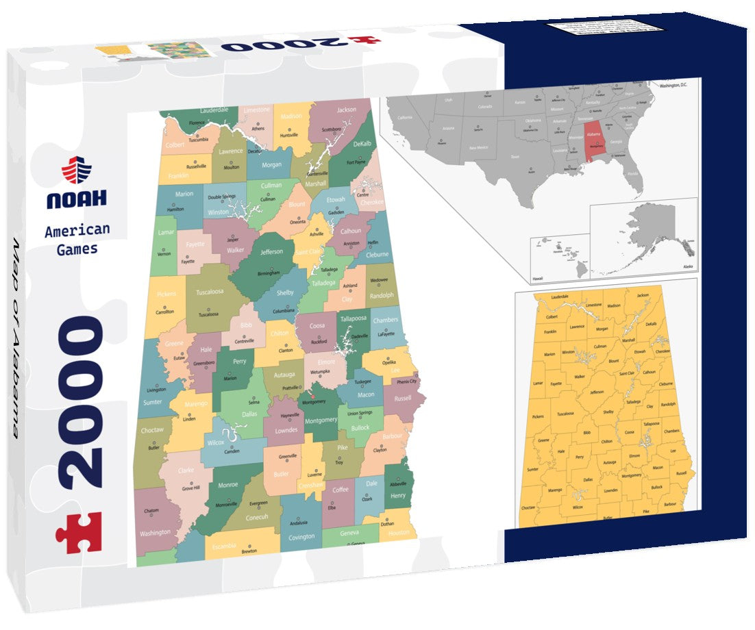 Map of Alabama 2000pc Puzzle