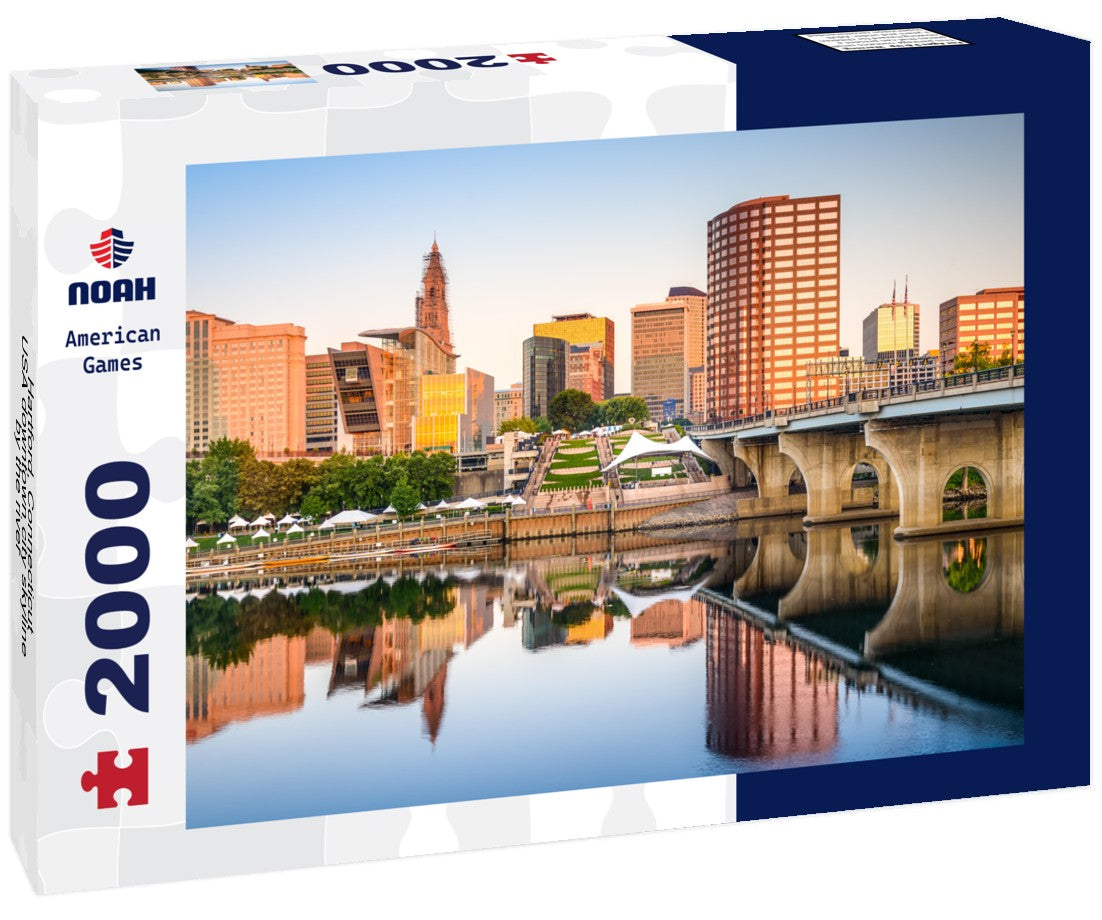 Hartford, Connecticut, USA downtown city skyline by the river 2000pc Puzzle