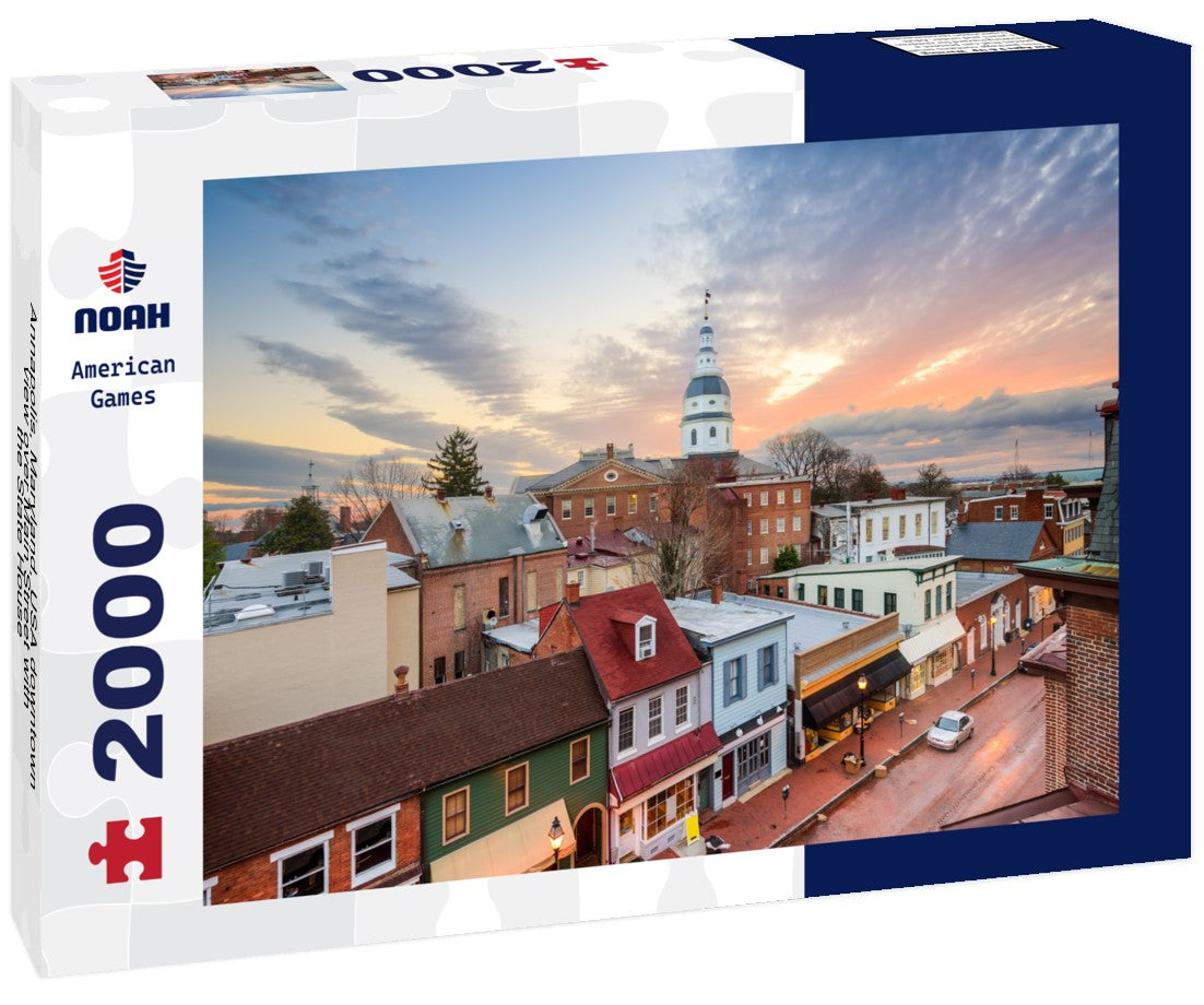 Annapolis, Maryland, USA downtown view over Main Street with the State House 2000pc Puzzle