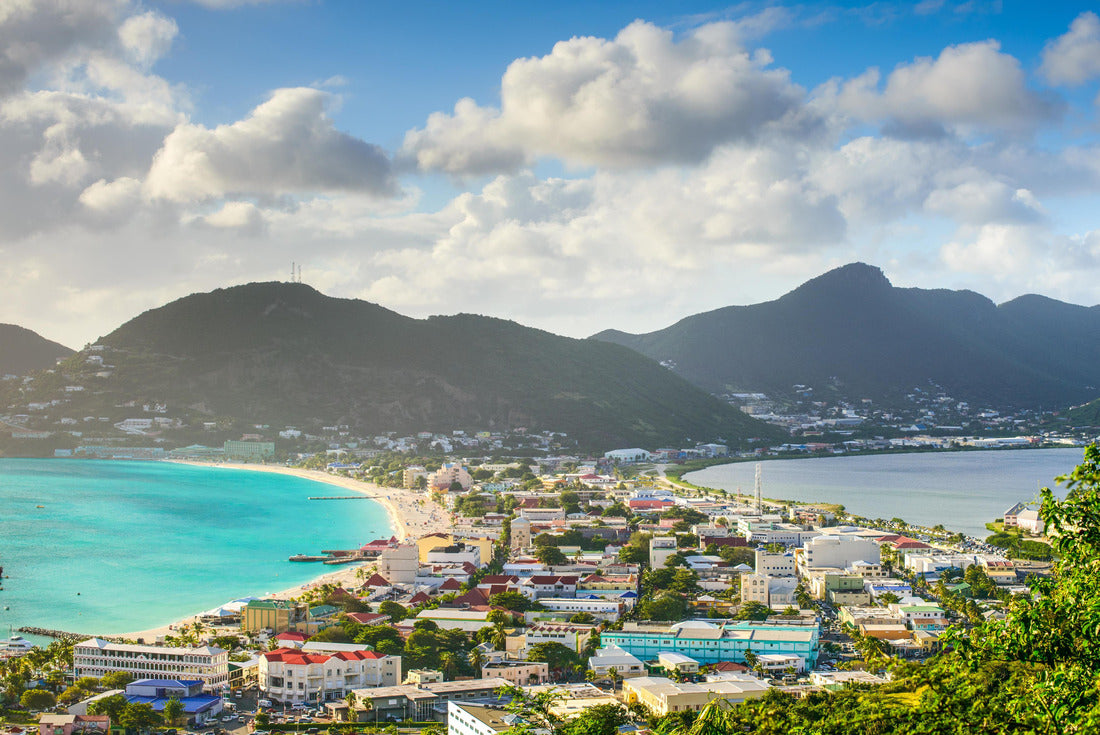 Philipsburg, Sint Maarten, cityscape at the Great Salt Pond 2000pc Puzzle