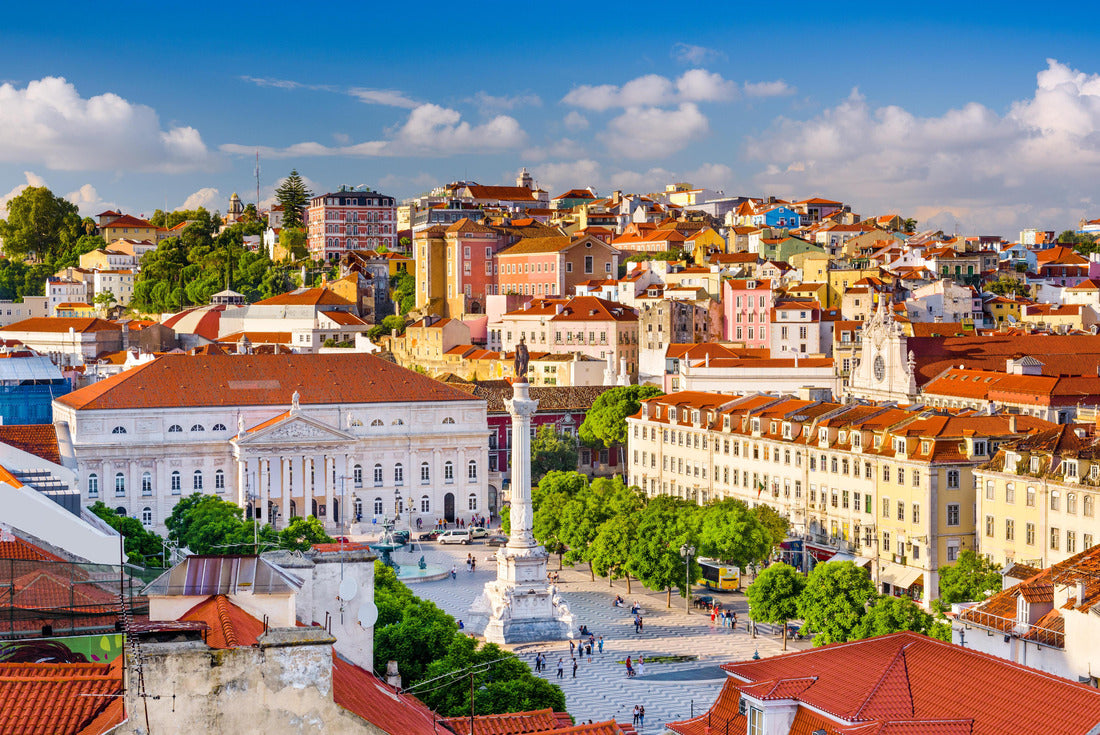 Lisbon, Portugal skyline view over Rossio Square 2000pc Puzzle