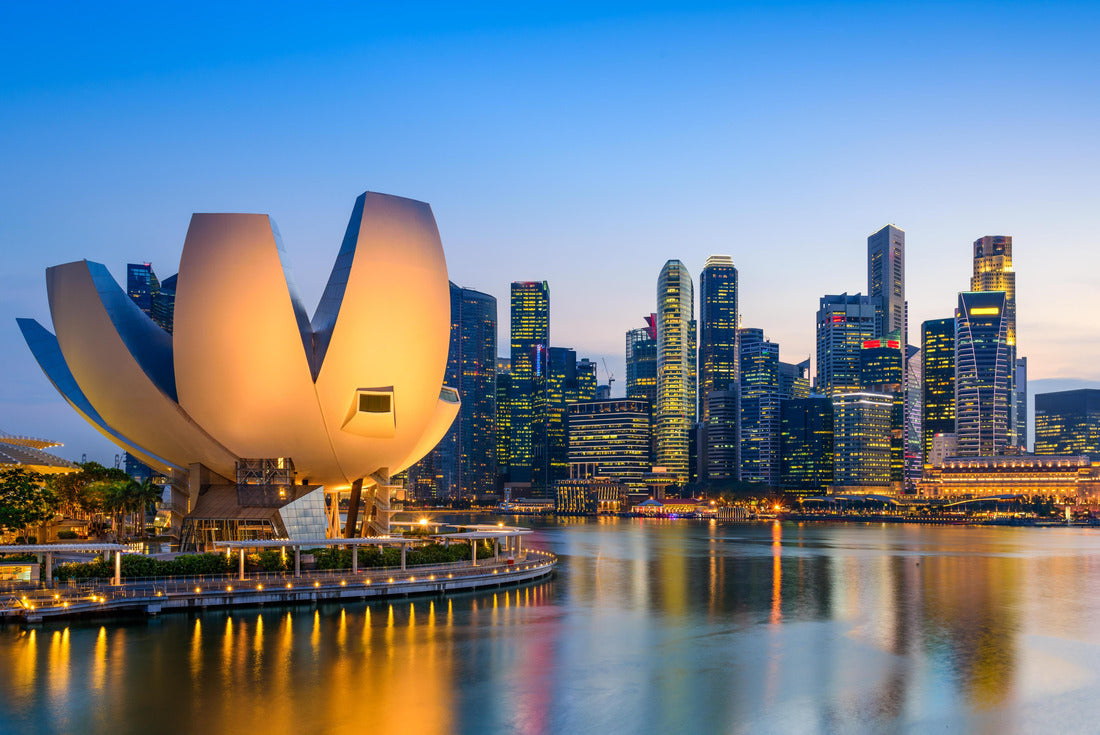 Singapore skyline at the Marina during twilight 2000pc Puzzle