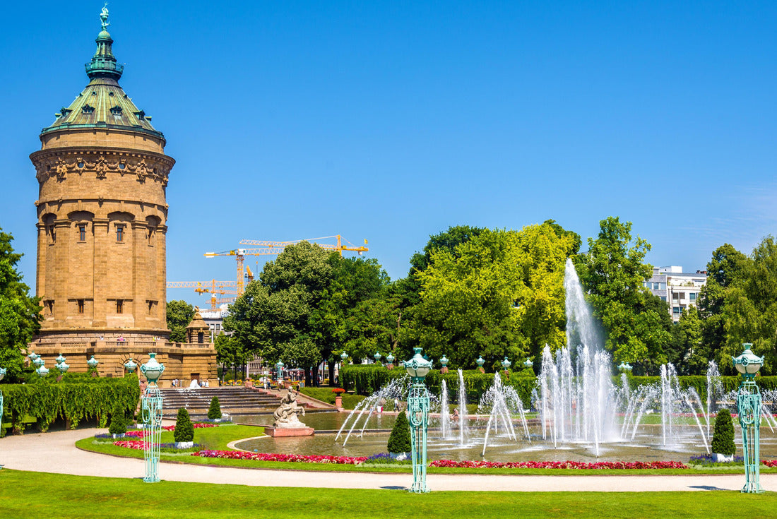 Noah Jigsaw Puzzle Fountain and Water Tower on Friedrichsplatz in Mannheim, Germany 2000 pieces