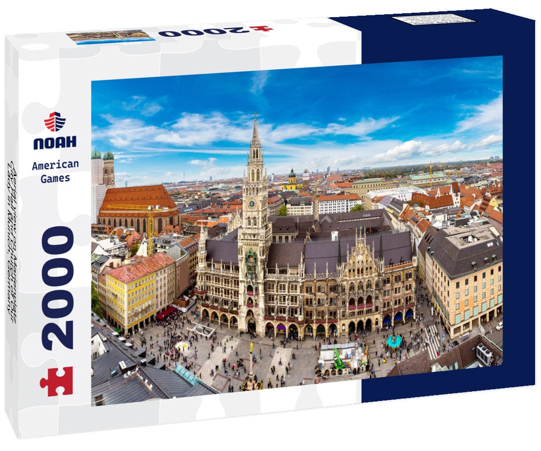 Aerial view on Marienplatz City Hall and Church of Our Lady in Munich, Germany 2000pc Puzzle