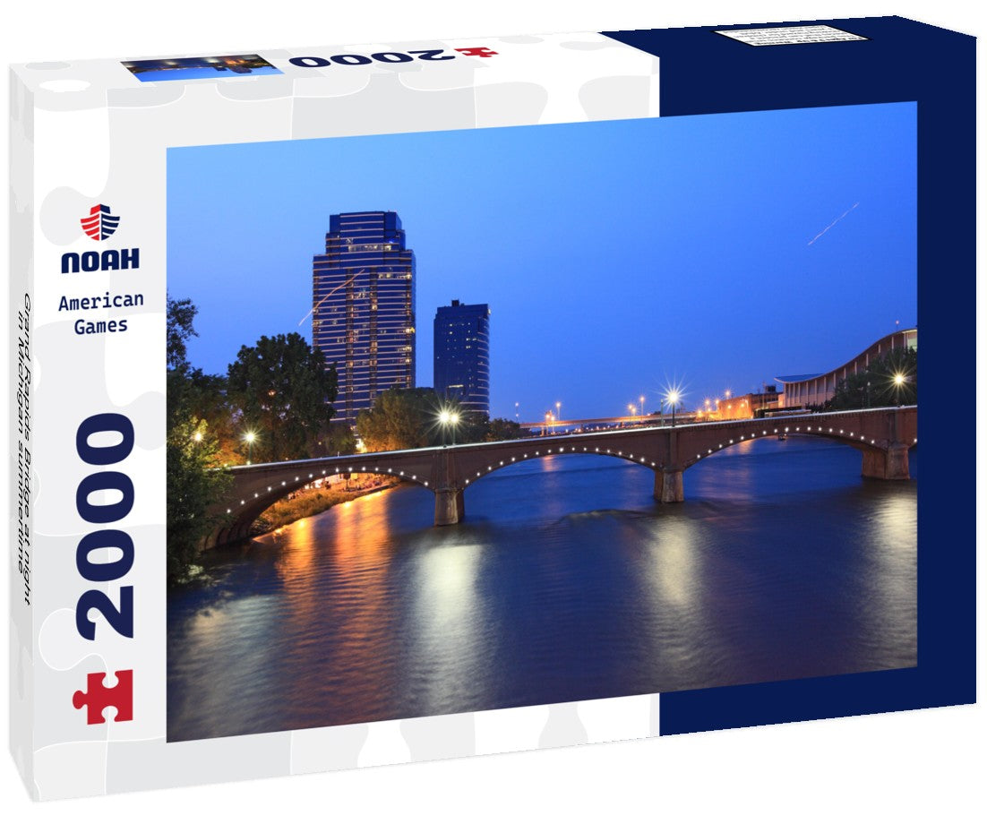 Grand Rapids Bridge at night in Michigan summertime 2000pc Puzzle