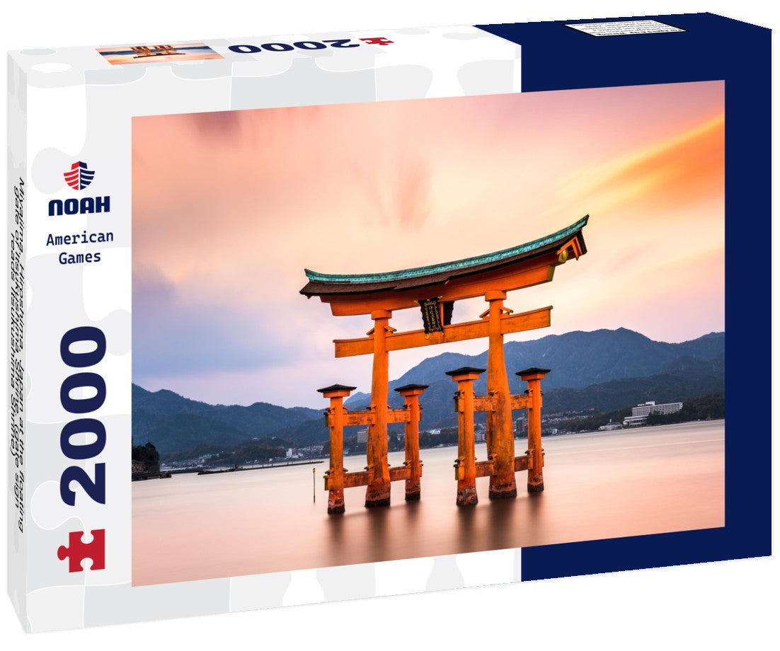 Miyajima, Hiroshima, Japan at the floating gate of Itsukushima Shrine. (gate sign reads Itsukushima Shrine) 2000pc Puzzle