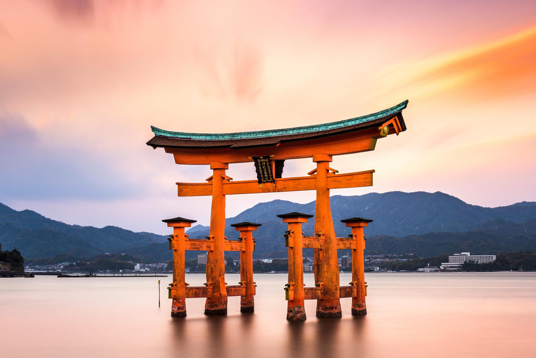 Miyajima, Hiroshima, Japan at the floating gate of Itsukushima Shrine. (gate sign reads Itsukushima Shrine) 2000pc Puzzle