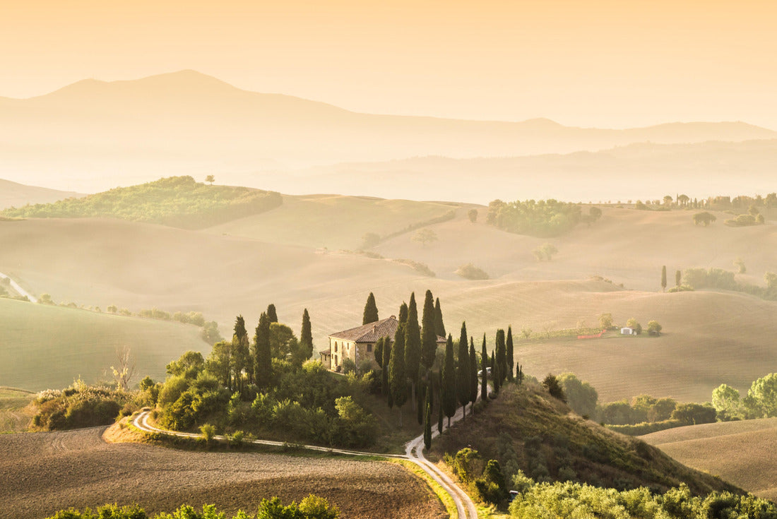 Tuscany, Italy - countryside. Magnificent sunrise. Vineyards, hills, farm 2000pc Puzzle