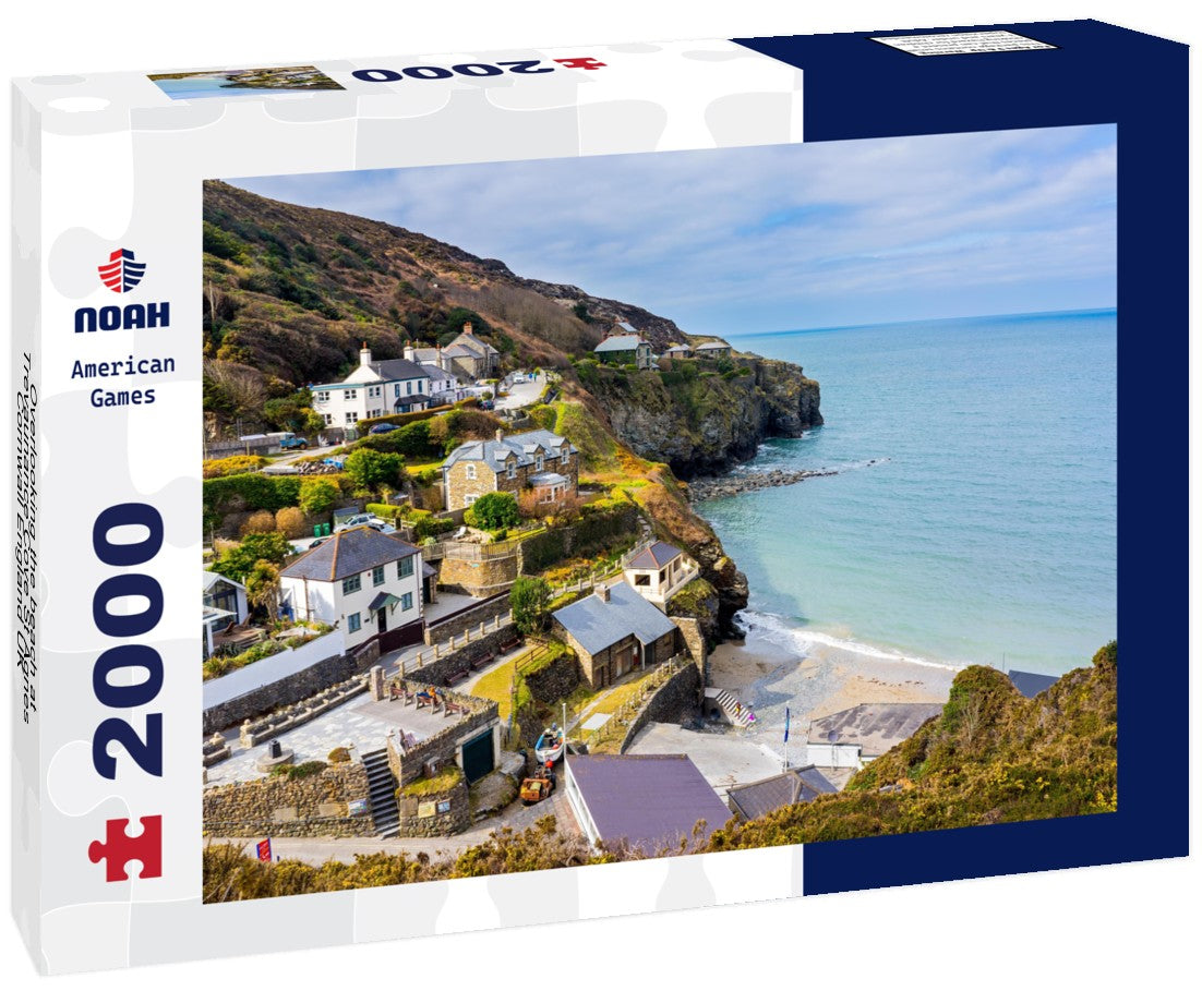Overlooking the beach at Trevaunance Cove St Agnes Cornwall England UK 2000pc Puzzle
