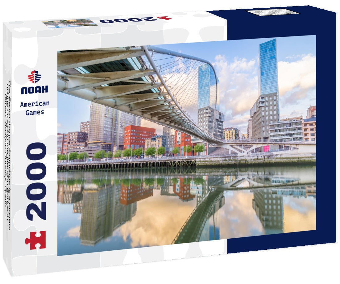 The Pedro Arrupe footbridge is a modern bridge crossing the Nervion Bridge in Bilbao, Basque Country, Spain 2000pc Puzzle