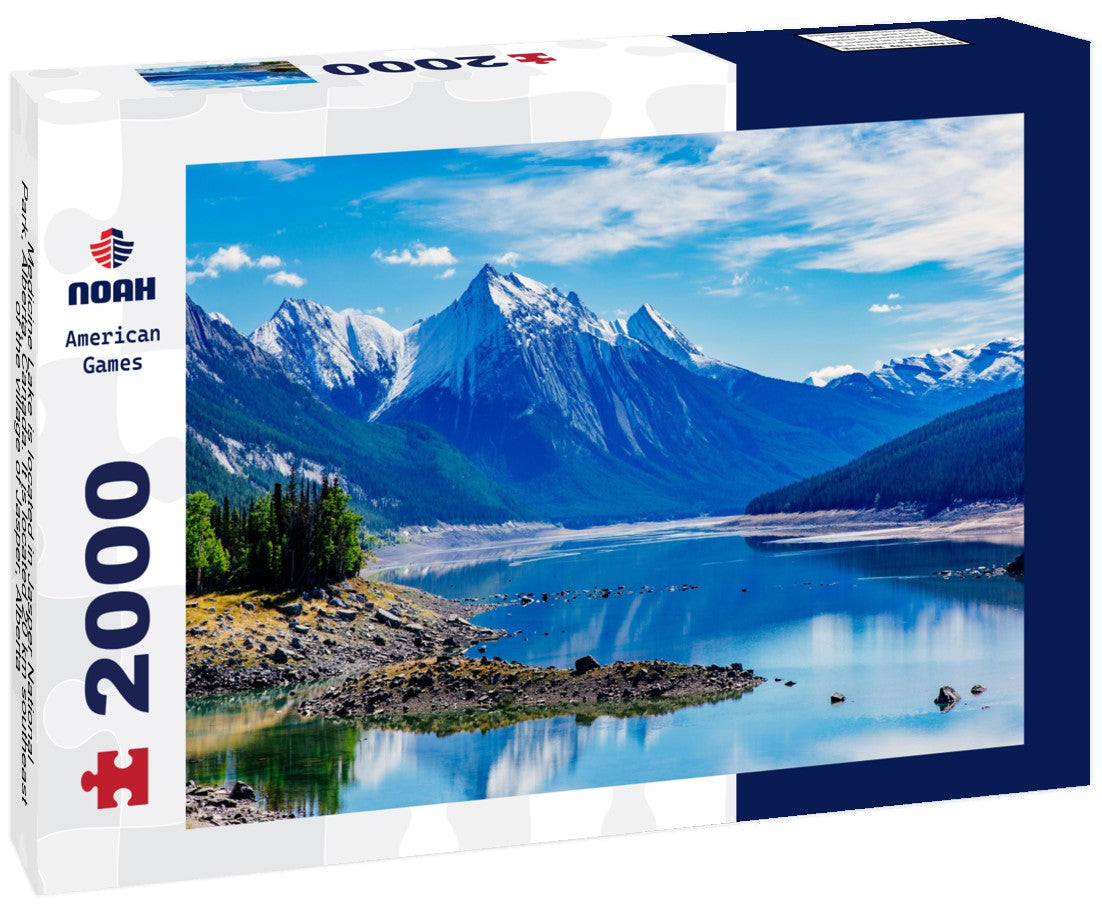 Medicine Lake is located in Jasper National Park, Alberta, Canada. It is located 20 km southeast of the village of Jasper, Alberta 2000pc Puzzle