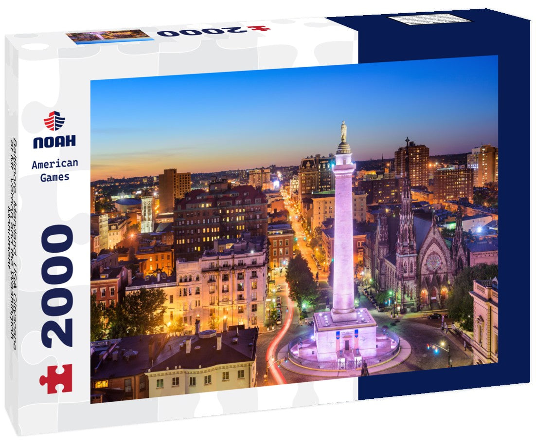 Baltimore, Maryland, USA Cityscape at Mt. Vernon and the Washington Monument 2000pc Puzzle