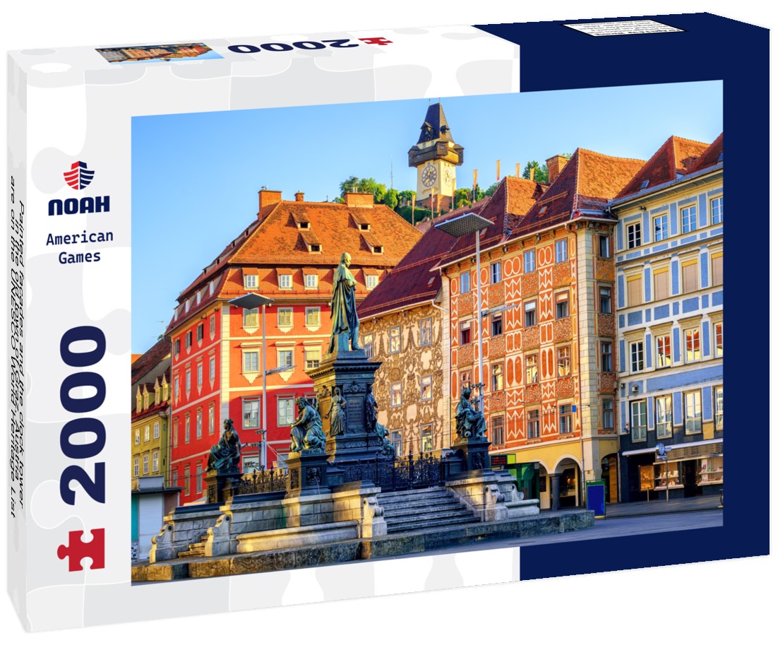 Painted facades and the clock tower in the old town of Graz, Austria, are on the UNESCO World Heritage List 2000pc Puzzle