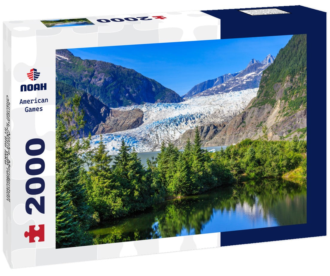 Juneau, Alaska. Mendenhall Glacier lookout with reflection in the lake 2000pc Puzzle