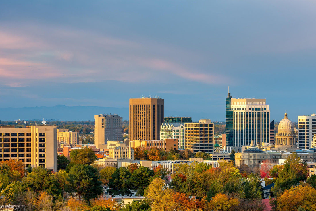 The skyline of Boise Idaho with Autumn trees in full bloom 2000pc Puzzle