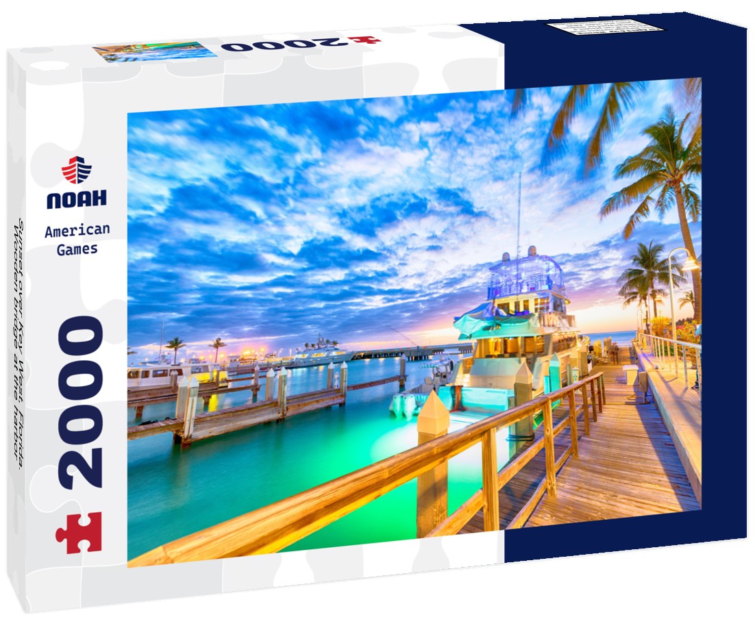 Sunset over Key West, Florida. Wooden bridge at the harbor 2000pc Puzzle