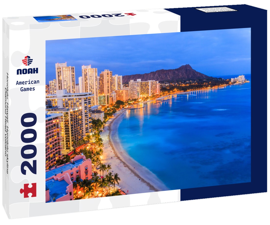 Honolulu, Hawaii. Honolulu skyline, Diamond Head volcano 2000pc Puzzle