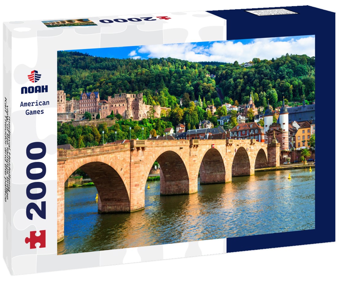 medieval Heidelberg - view of the famous bridge Karl Theodor and the palace 2000pc Puzzle