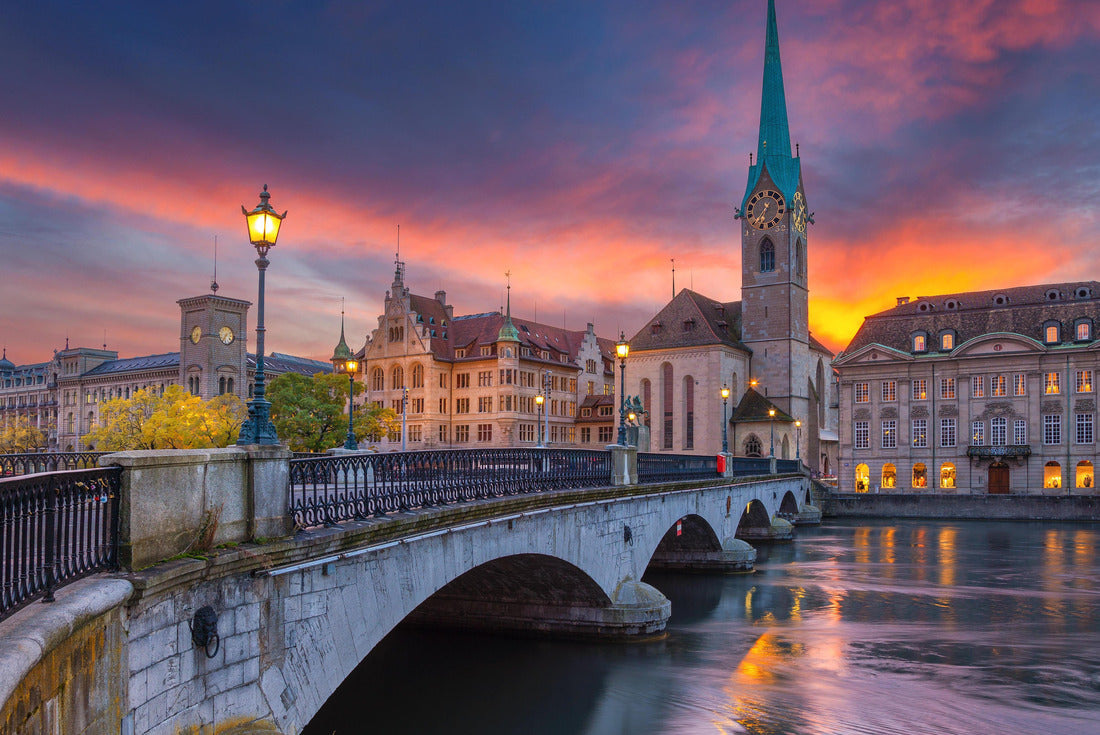 Zurich. Cityscape of Zurich, Switzerland at dramatic sunset 2000pc Puzzle
