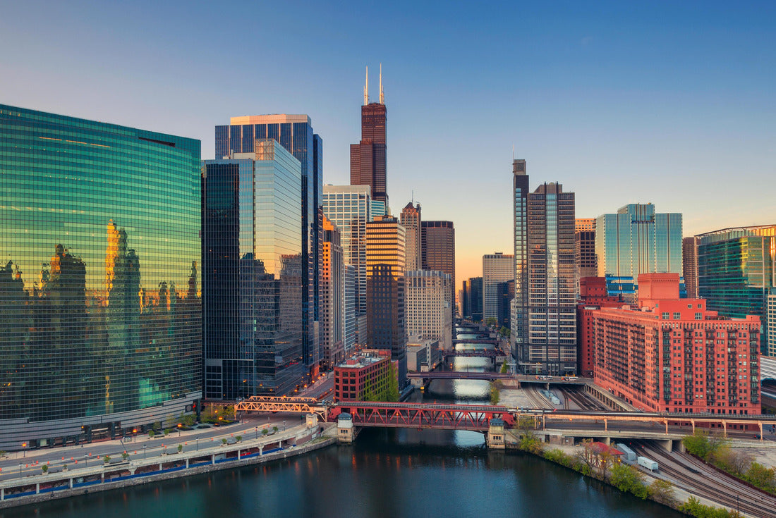 Chicago at dawn. Chicago cityscape at sunrise 2000pc Puzzle