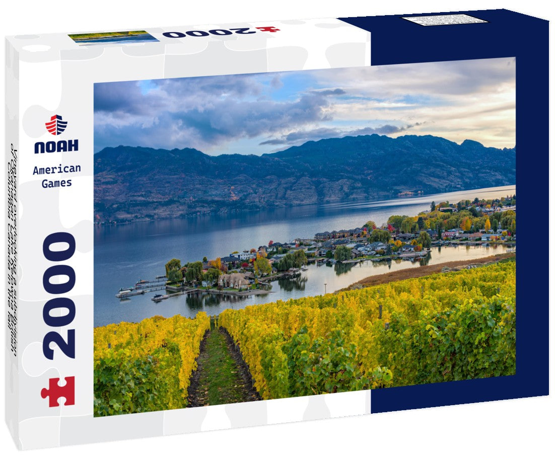 Vineyard overlooking a subdivision of Okanagan Lake Kelowna British Columbia Canada in the fall 2000pc Puzzle