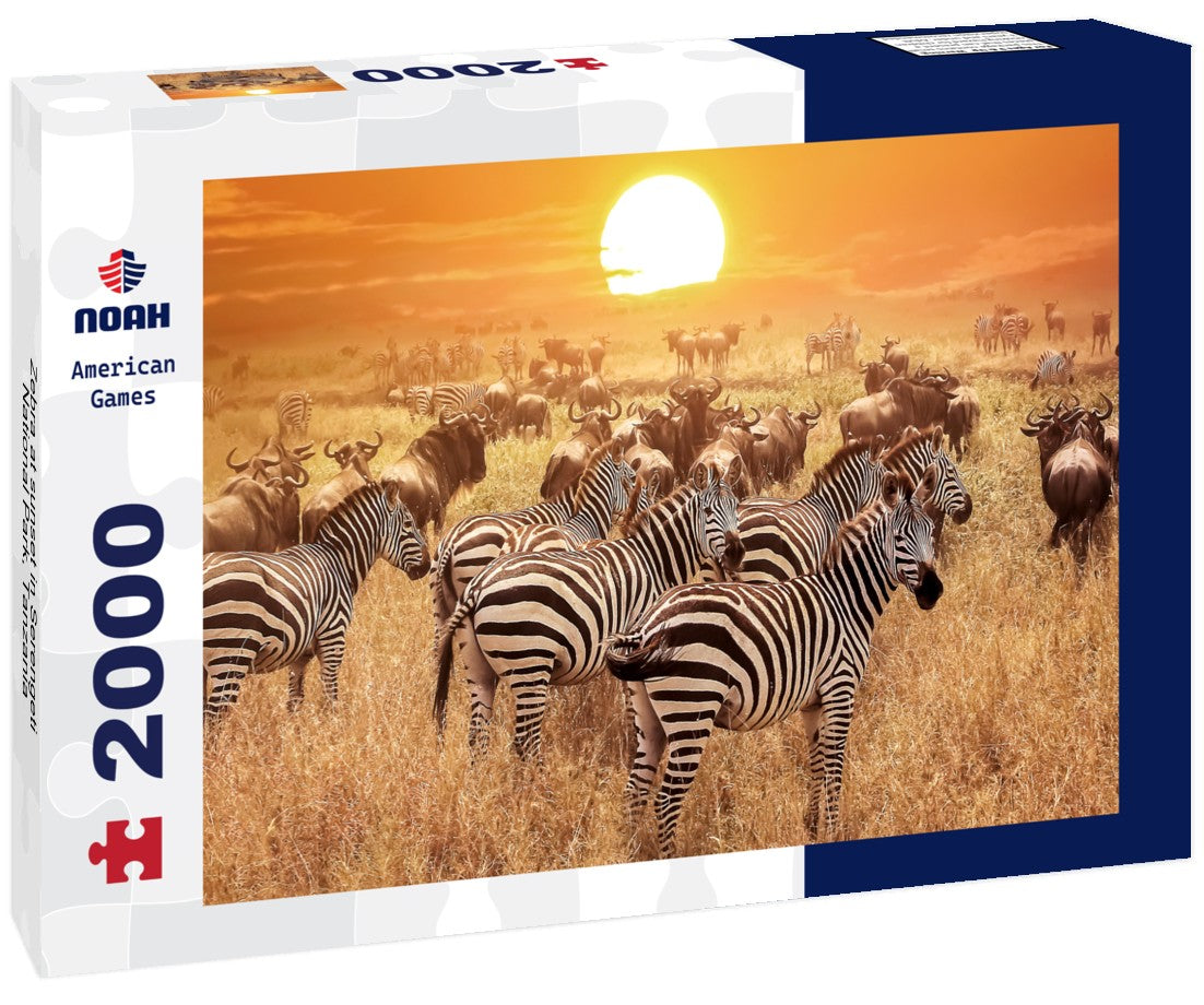 Zebra at sunset in Serengeti National Park, Tanzania 2000pc Puzzle