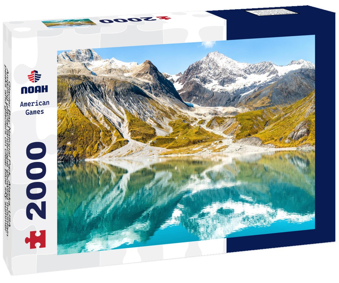 Glacier Bay National Park, Alaska, USA. Amazing glacial landscape showing mountain peaks and glaciers on clear blue sky summer day 2000pc Puzzle