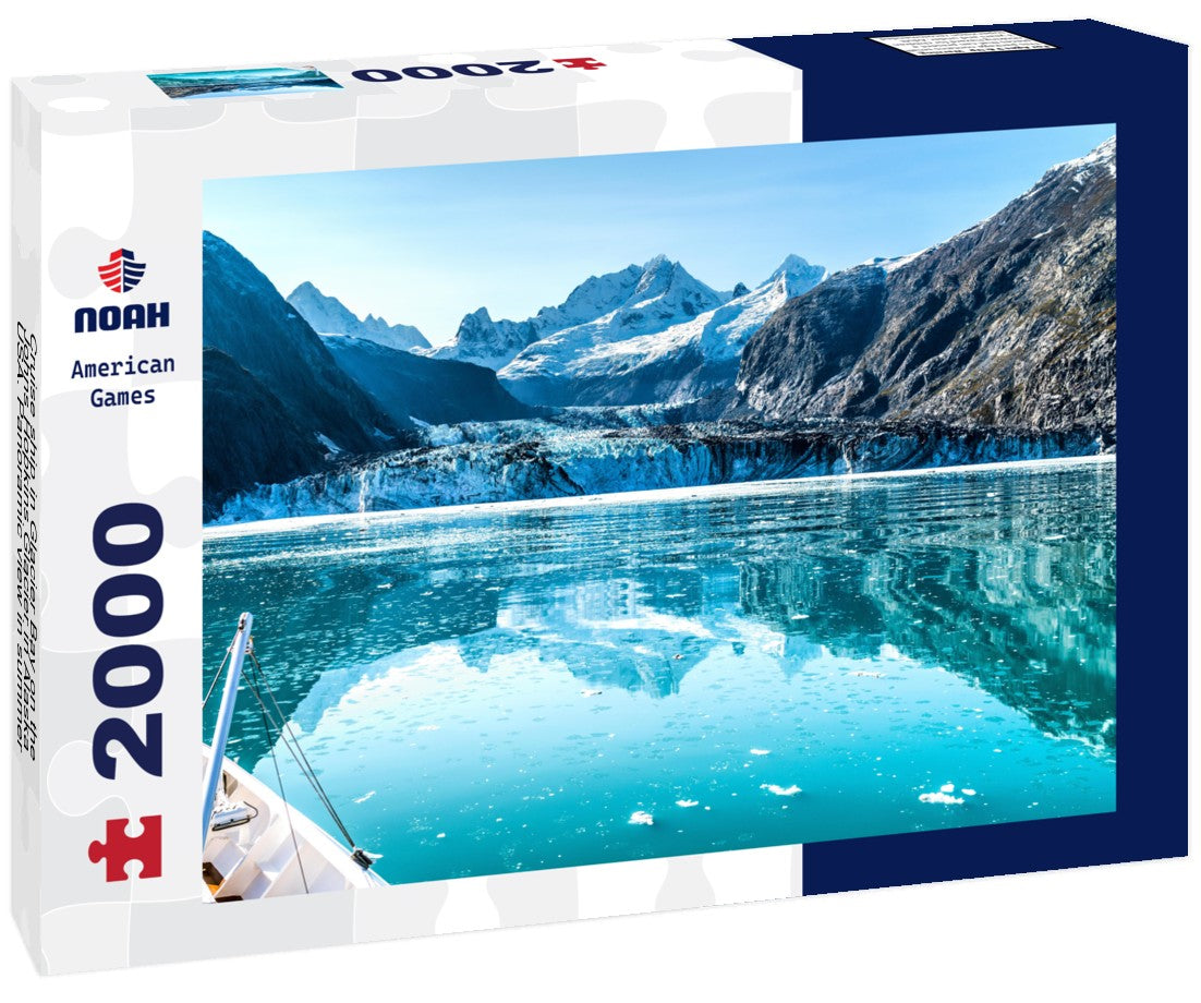 Cruise ship in Glacier Bay on the Johns Hopkins Glacier in Alaska, USA. in summer 2000pc Puzzle