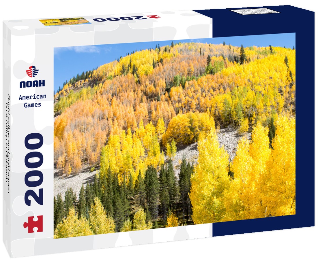 Bright yellow and gold aspen on a hilltop in Colorado 2000pc Puzzle