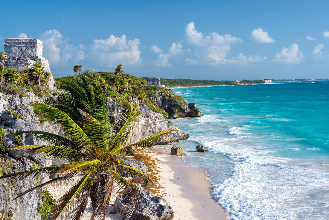 Ruins of Tulum, Mexico and a palm tree overlooking the Caribbean Sea in the Riviera Maya 2000pc Puzzle