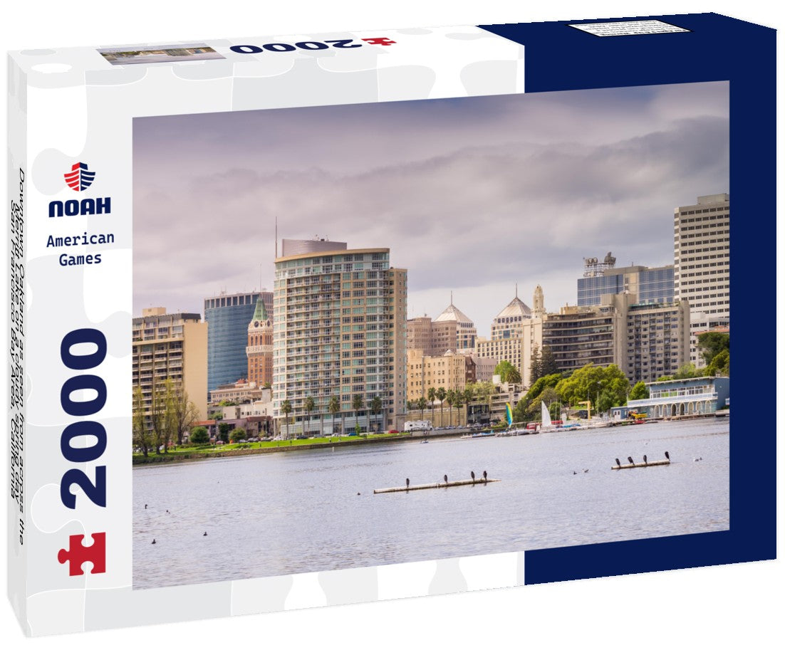 Downtown Oakland as seen from across the Merritt Lake on a cloudy spring day, San Francisco Bay Area, California 2000pc Puzzle