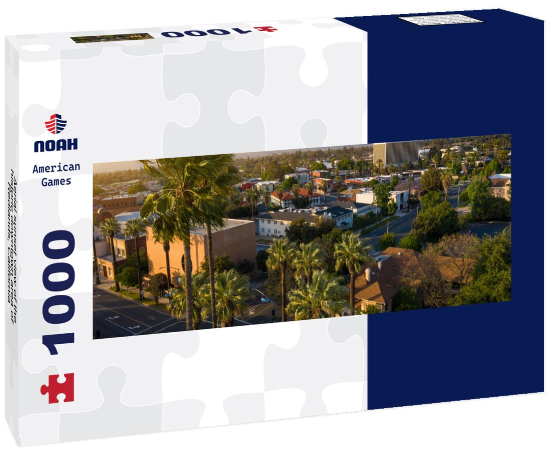 Noah Jigsaw Puzzle Aerial sunset view of the historic downtown area of Redlands, California panorama 1000 pieces