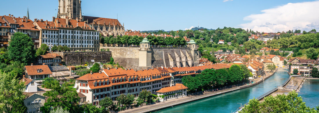 Noah Jigsaw Puzzle Scenic Bernese old town cityscape with old buildings Bernese cathedral tower and Aare river view in Bern Switzerland panorama 1000 pieces