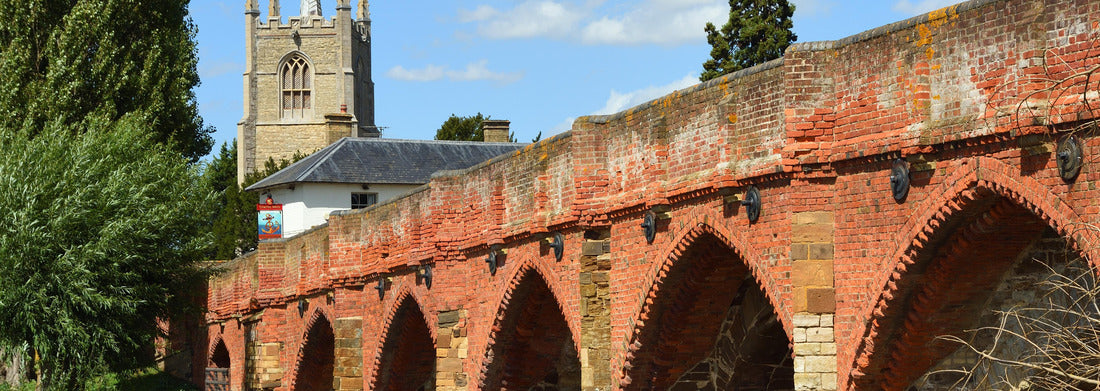 Noah Jigsaw Puzzle Great Barford packhorse Bridge and All Saints Church Tower. Bedfordshire England panorama 1000 pieces