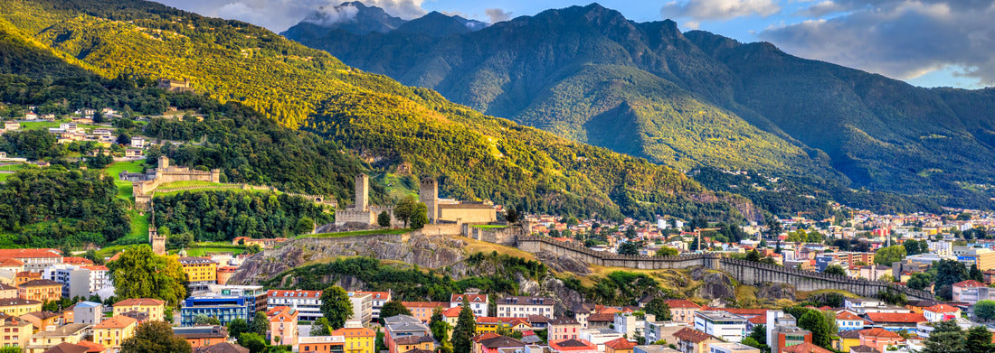Noah Jigsaw Puzzle View of Bellinzona with the three castles. UNESCO World Heritage in Ticino, Switzerland panorama 1000 pieces