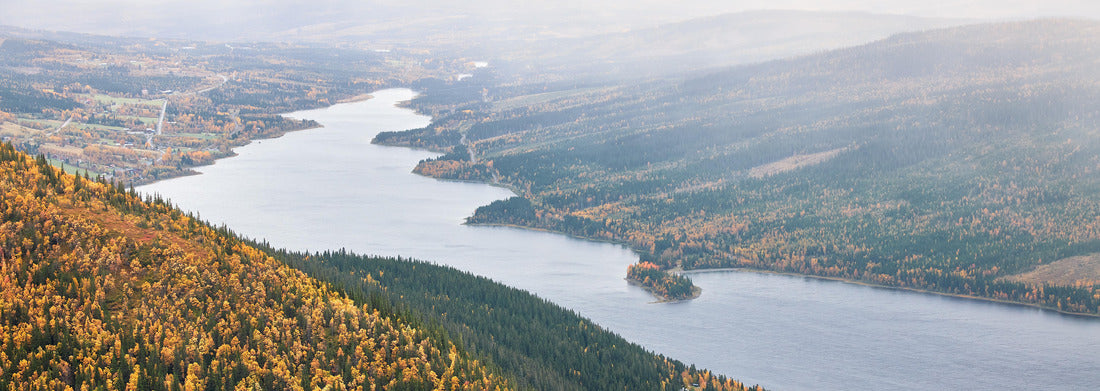 Noah Jigsaw Puzzle View from the high mountains in Åre, looking down on Lake Åre and the autumn mountain landscape of Jämtland County in Sweden panorama 1000 pieces