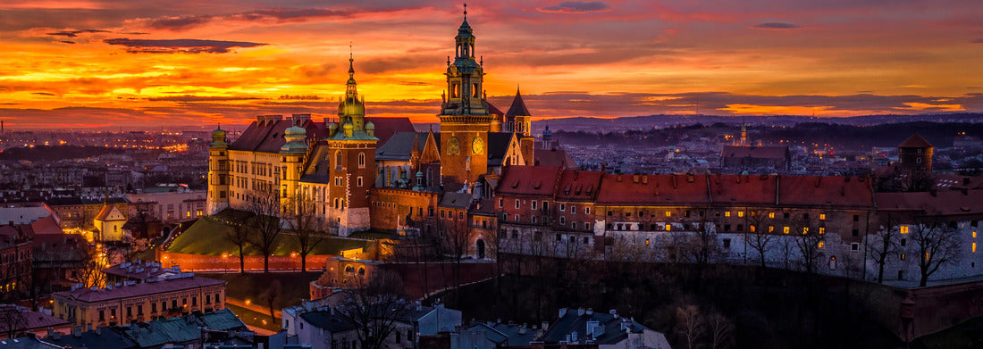 Wawel Castle at dawn, Krakow, Poland 1000pc Panoramic Puzzle