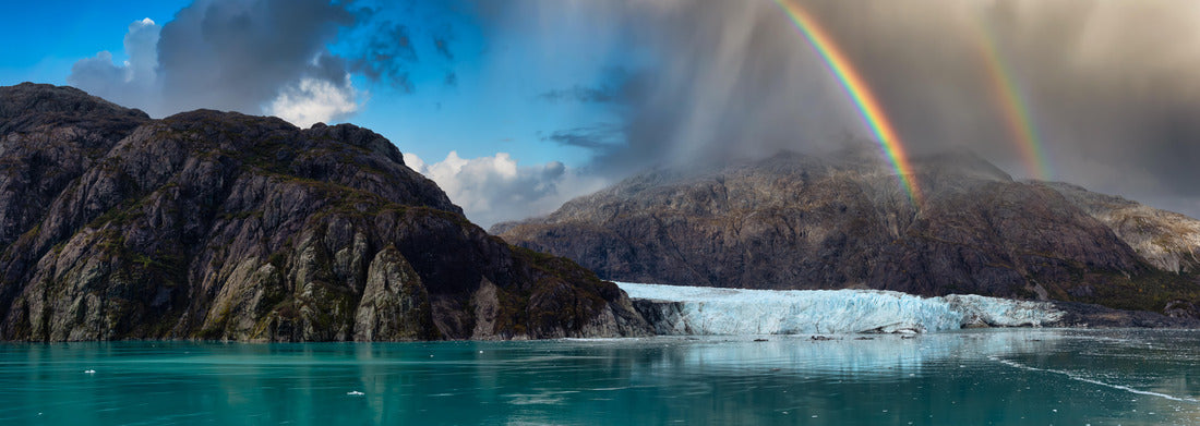 Noah Jigsaw Puzzle Beautiful Panoramic View of Margerie Glacier in the American Mountain Landscape on the Ocean Coast. Dramatic Sky with Rainbow Art Render. Glacier Bay National Park and Preserve, Alaska, USA panorama 1000 pieces