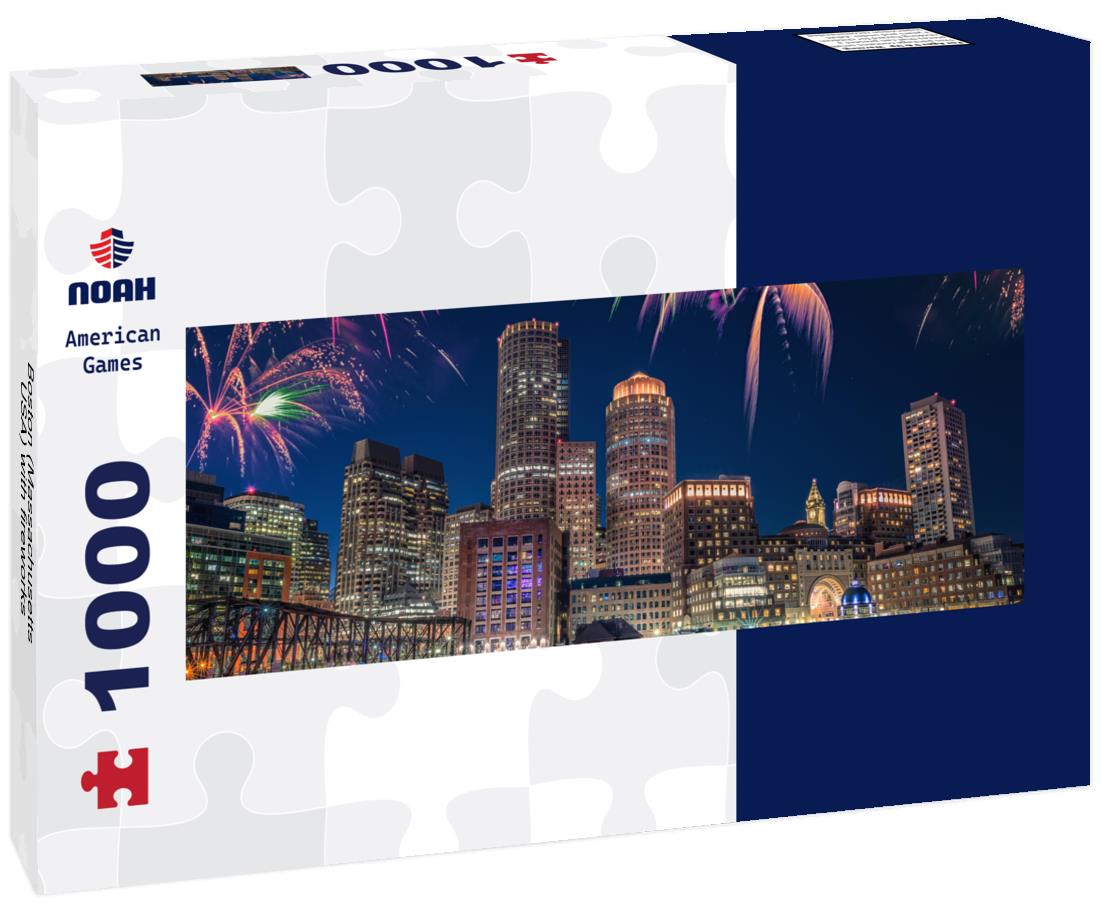 Noah Jigsaw Puzzle Boston (Massachusetts, USA) with fireworks panorama 1000 pieces
