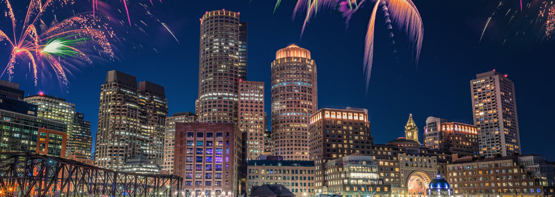 Noah Jigsaw Puzzle Boston (Massachusetts, USA) with fireworks panorama 1000 pieces