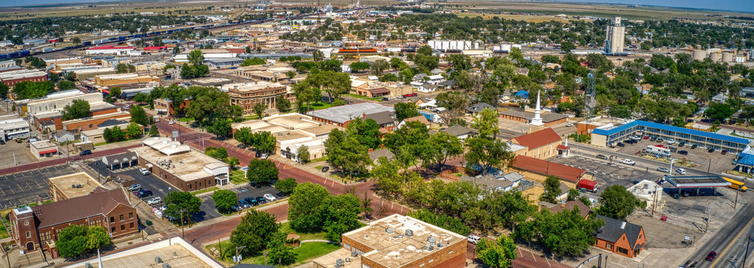 Noah Jigsaw Puzzle Aerial view of the Agricultural Hub and town of Dalhart, Texas panorama 1000 pieces