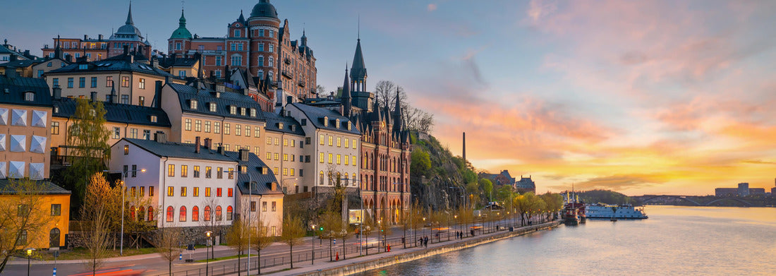 Noah Jigsaw Puzzle Stockholm Old Town skyline, cityscape Sweden at sunset panorama 1000 pieces