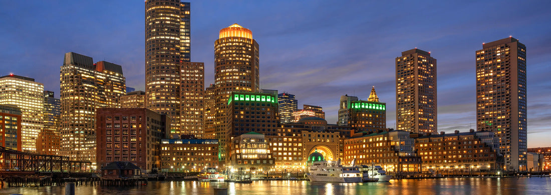 Noah Jigsaw Puzzle Boston skyline from Fan Pier at the fantastic twilight time with smooth water river in boston, Massachusetts, USA downtown skyline panorama 1000 pieces