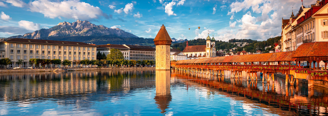 Noah Jigsaw Puzzle The enchanting city center of Lucerne with the famous Chapel Bridge and Lake Lucerne, Canton Lucerne, Switzerland panorama 1000 pieces