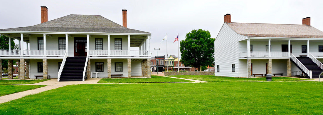 Noah Jigsaw Puzzle Fort Scott National Historic Site in Kansas. The buildings and grounds represent Fort Scott in the 1840s when the fort was built to protect the permanent Indian frontier panorama 1000 pieces
