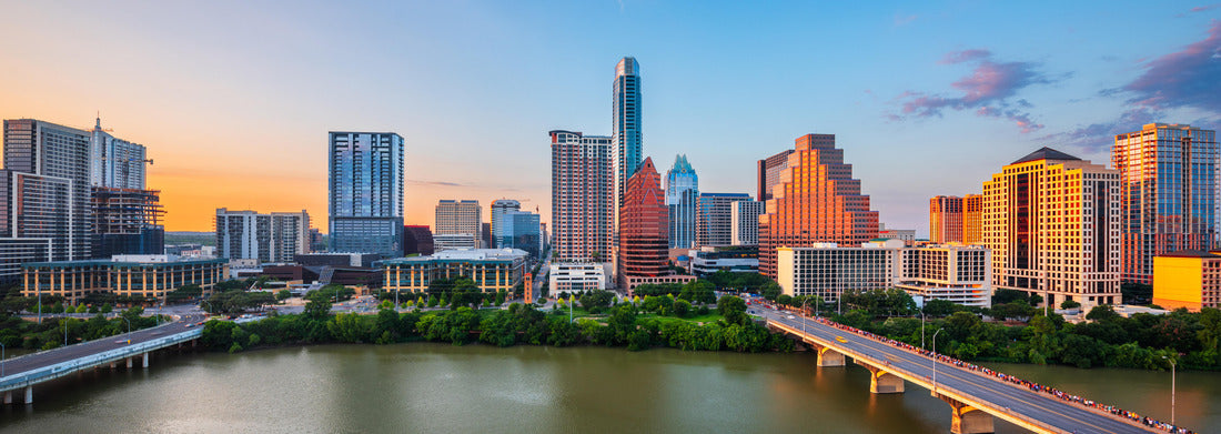 Noah Jigsaw Puzzle Austin, Texas, USA Downtown skyline at the Colorado River at dusk panorama 1000 pieces